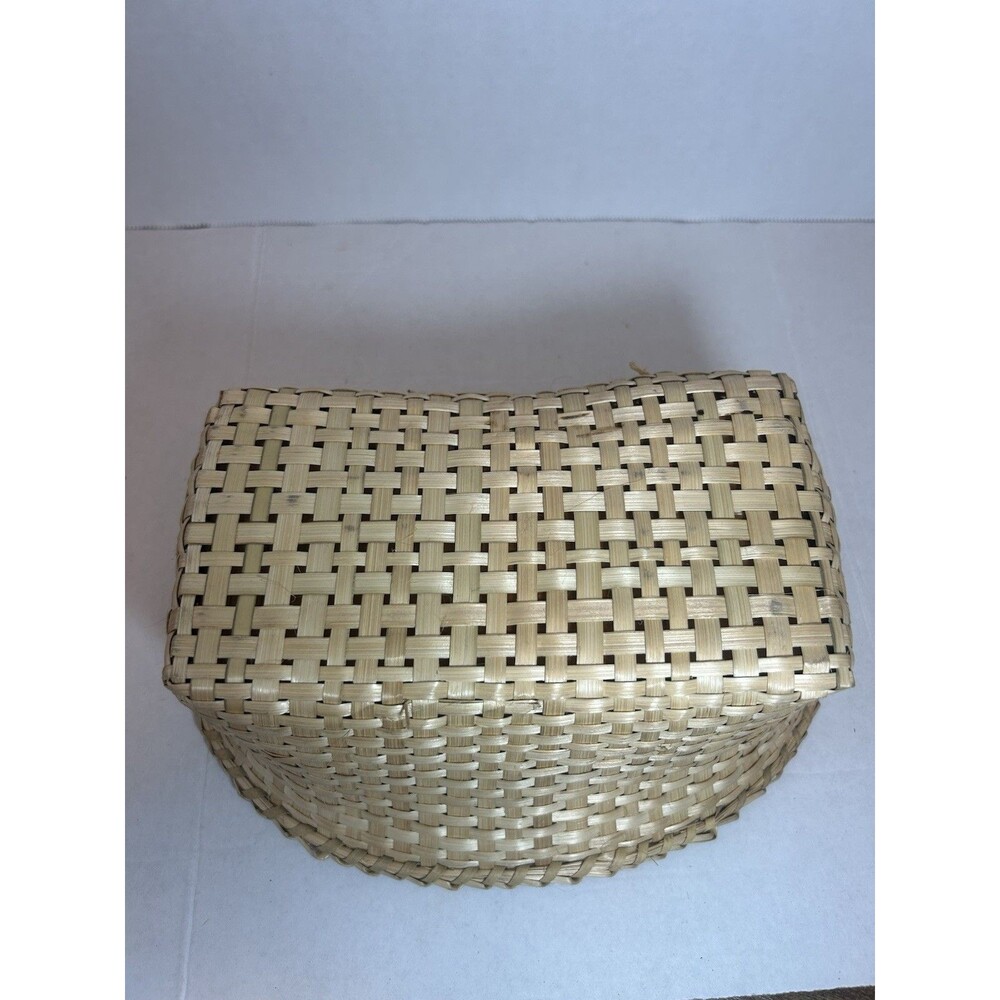 Handwoven Basket Set 7 Nested Oval Natural Wicker Boho Farmhouse Vintage Decor - Picture 12 of 12